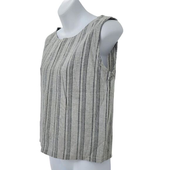 2/$20 Vintage Y2K Grey Stripe Tank Top Blouse Size: M - Picture 2 of 4
